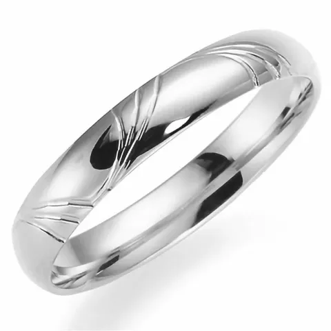 Kuvio 4 mm vihkisormus 9 karaatin valkokultaa