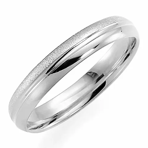 Karhea ja kiiltävä 4 mm vihkisormus 14 karaatin valkokultaa