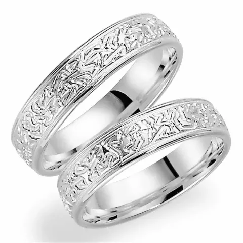 Kuvio 5 mm vihkisormusta 9 karaatin valkokultaa - setit