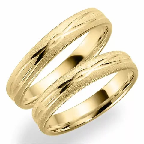 Kuvio 4 mm vihkisormusta 14 karaatin kultaa - setit