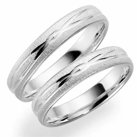 Kuvio 4 mm vihkisormusta 9 karaatin valkokultaa - setit