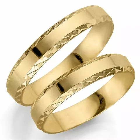 Kuvio 4 mm vihkisormusta 9 karaatin kultaa - setit