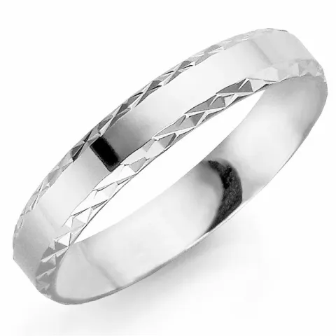 Kuvio 4 mm vihkisormus 9 karaatin valkokultaa