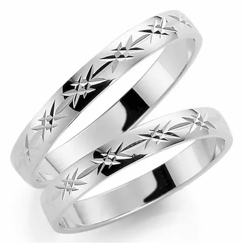 Kuvio 3 mm vihkisormusta 9 karaatin valkokultaa - setit