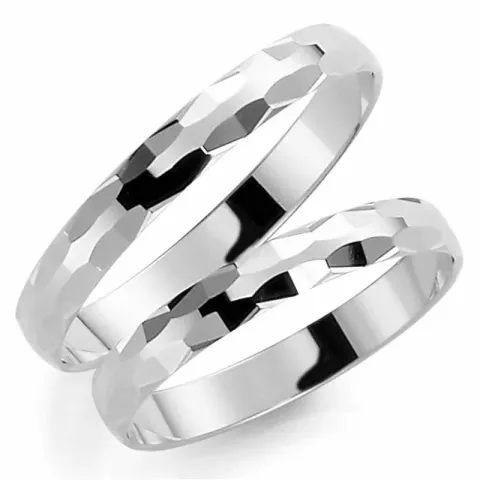 Kapea 3 mm vihkisormusta 9 karaatin valkokultaa - setit