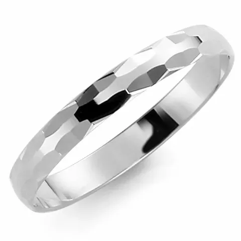 Kapea 3 mm vihkisormus 9 karaatin valkokultaa