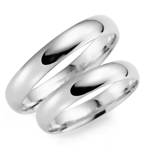 4 ja 5 mm vihkisormusta 9 karaatin valkokultaa - setit