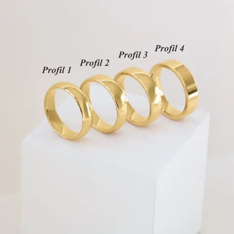 5 mm vihkisormusta 14 karaatin kultaa 0,03 ct - setit