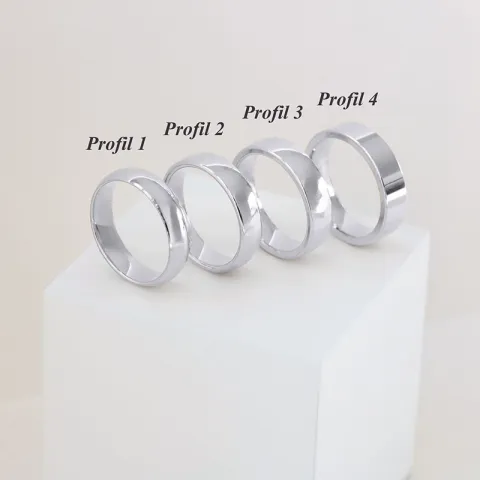 5 mm vihkisormusta 9 karaatin valkokultaa 0,03 ct - setit