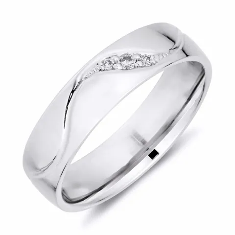 5 mm vihkisormus 9 karaatin valkokultaa 0,008 ct ja 0,02 ct