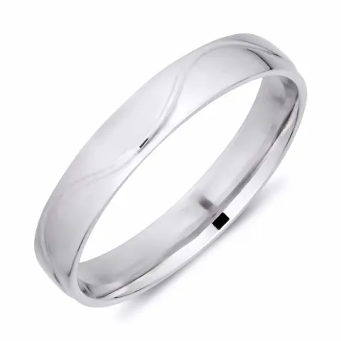 4 mm vihkisormus 9 karaatin valkokultaa