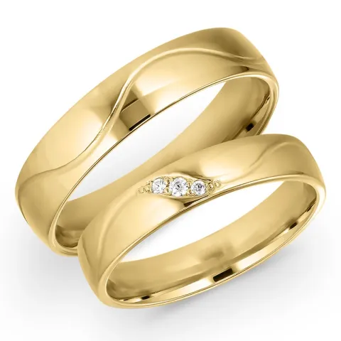 5 ja 4 mm timantti vihkisormusta 9 karaatin kultaa 0,008 ct ja 0,015 ct ct - setit