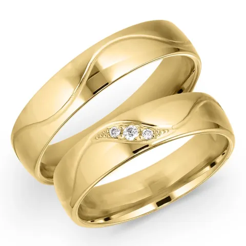 5 mm timantti vihkisormusta 14 karaatin kultaa 0,008 ct ja 0,02 ct - setit