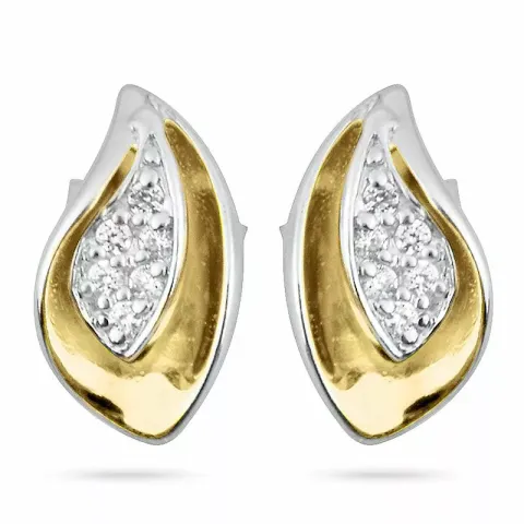 pisara zirkoni nappikorvakorut  hopea kanssa kullattu hopea