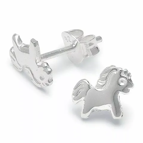 Hevosia lasten korvakorut  hopea