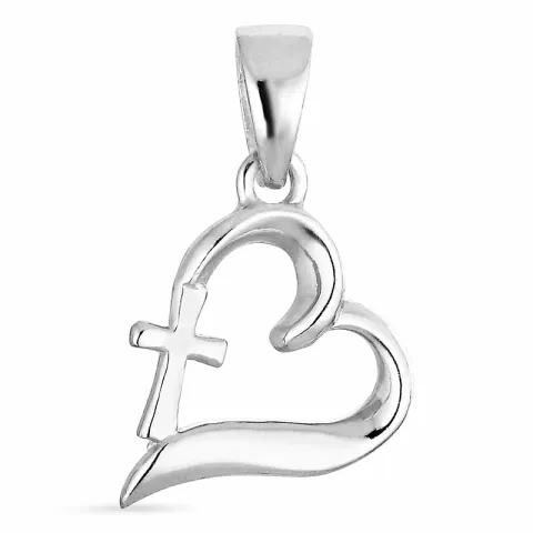 sydän risti riipus  hopeaa
