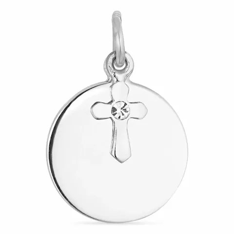 pyöreä risti riipus  hopeaa