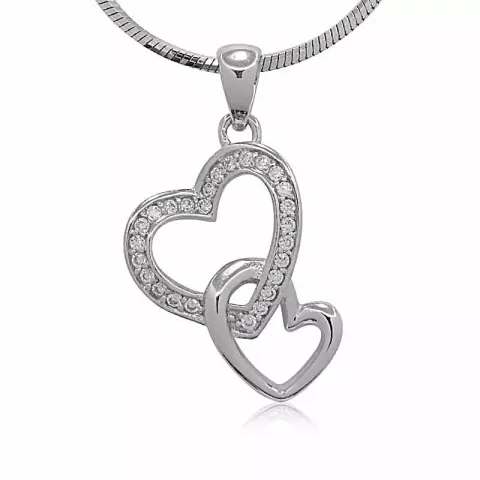 Sydän zirkoni riipus  hopeaa