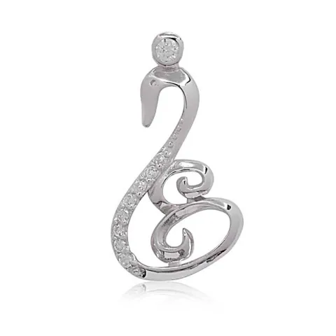 Elegantti joutsen zirkoni riipus  hopeaa