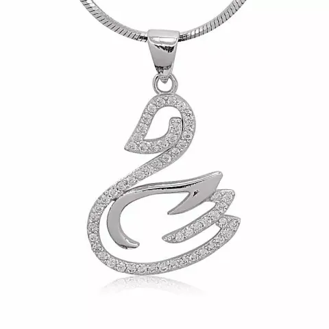 joutsen zirkoni riipus  hopeaa