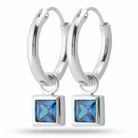 14,5 mm sininen zirkoni rengas hopeaa