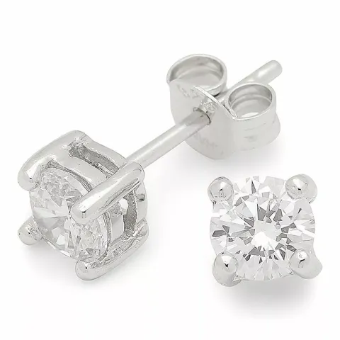 5 mm zirkoni korvarenkaat hopea