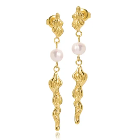 Sistie2ND Freja helmi ketjukorvakorut  kullattu teräs