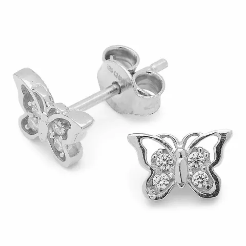 Pieniä perhoset nappikorvakorut  hopeaa