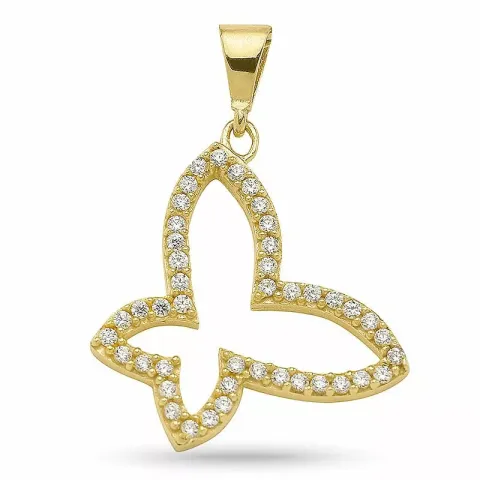 perhoset zirkoni riipus  kullattua hopeaa