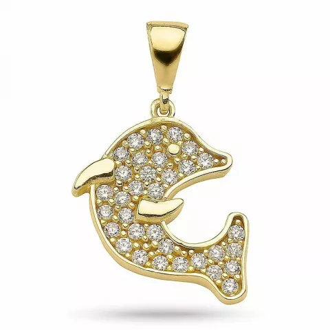 delfiini zirkoni riipus  kullattua hopeaa