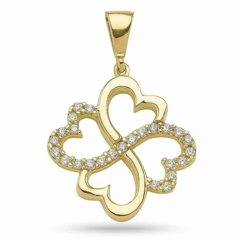 näytepakkaukset apila zirkoni riipus  kullattua hopeaa