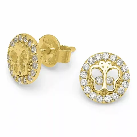 Pyöreitä perhoset korvarenkaat  kullattua hopeaa