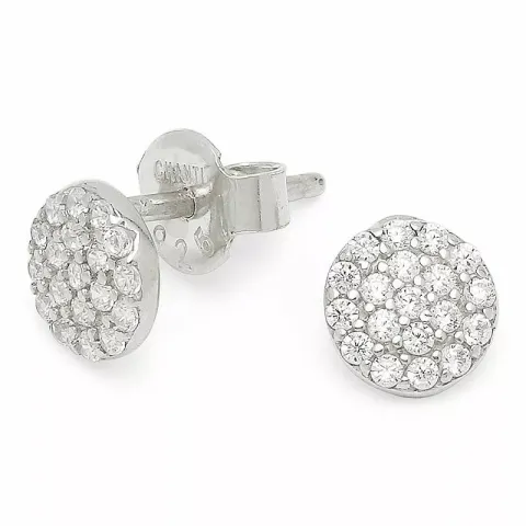 näytepakkaukset pyöreitä valkoinen zirkoni nappikorvakorut  hopea