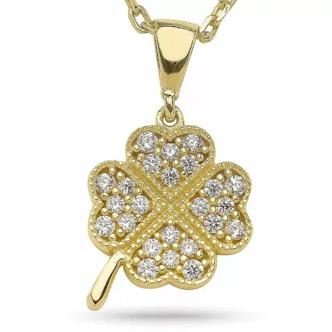 näytepakkaukset apila riipus jossa on ketju kullattua hopeaa