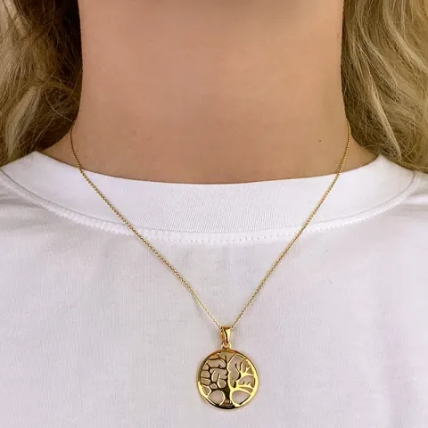 21 mm elämänpuu riipus  kullattua hopeaa