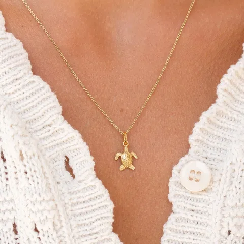 Pieni kilpikonna riipus  kullattua hopeaa