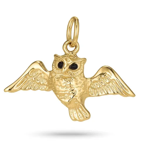 Leveä pöllö riipus  kullattua hopeaa