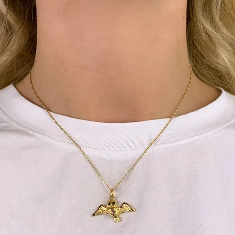 Leveä pöllö riipus  kullattua hopeaa