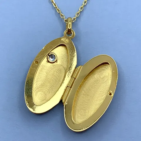 15 x 30 mm medaljonki kullattua hopeaa
