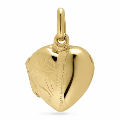 16 mm sydän medaljonki kullattua hopeaa