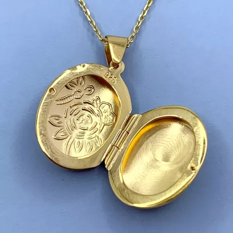 18 x 22 mm medaljonki  kullattua hopeaa