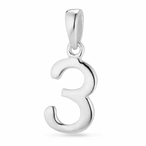 numero 3 riipus hopeaa