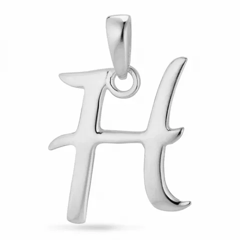 h-kirjain riipus  hopeaa