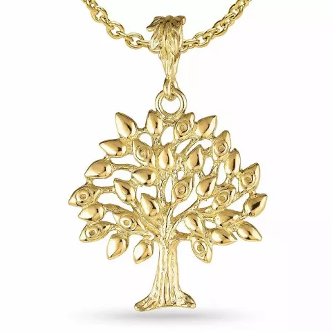 Suuri elämänpuu kaulaketju  kullattua hopeaa riipus kullattua hopeaa
