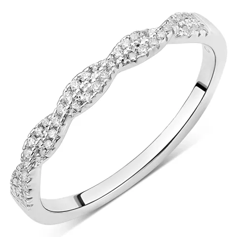 kierretty  zirkoni sormus hopeaa