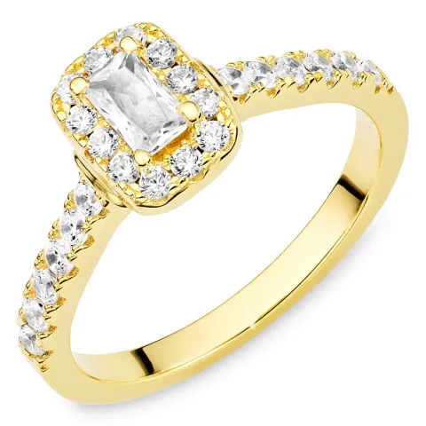 zirkoni sormus kullattua hopeaa