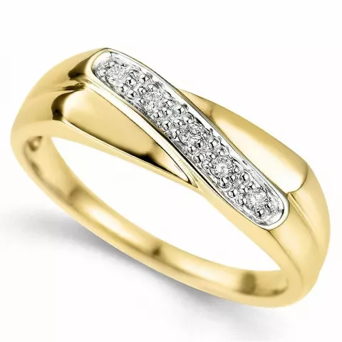 abstrakti timantti sormus 9 karaatin kulta ja valkokultaa 0,05 ct