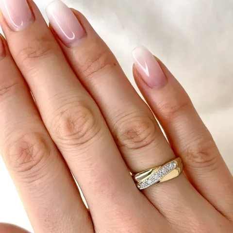 näytepakkaukset abstrakti timantti sormus 9 karaatin kulta ja valkokultaa 0,05 ct