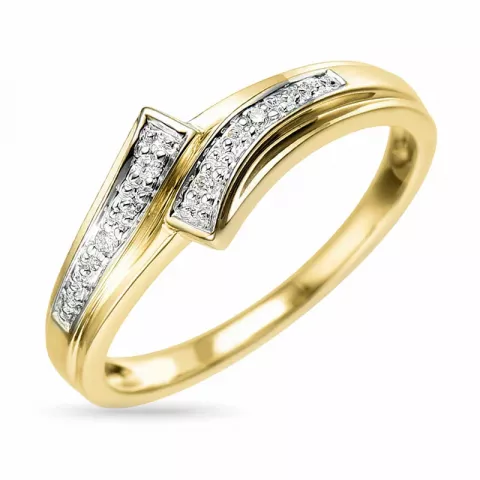 abstrakti timantti sormus 9 karaatin kulta ja valkokultaa 0,02 ct