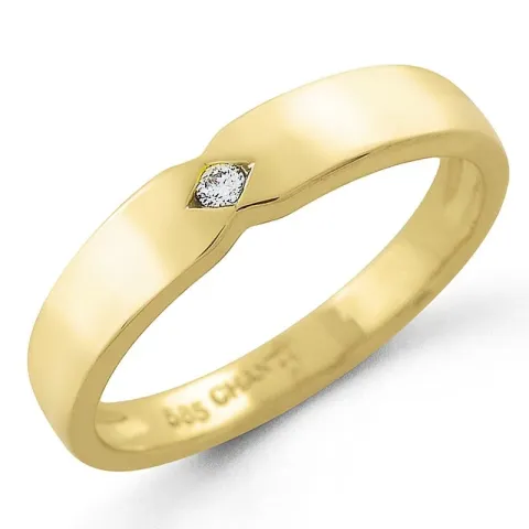 timantti sormus 9 karaatin kultaa 0,03 ct